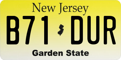NJ license plate B71DUR