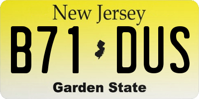 NJ license plate B71DUS