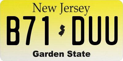 NJ license plate B71DUU