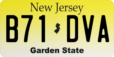 NJ license plate B71DVA