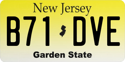 NJ license plate B71DVE