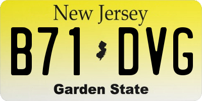 NJ license plate B71DVG
