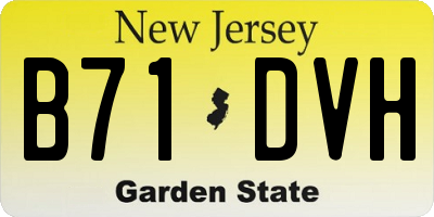 NJ license plate B71DVH