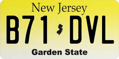 NJ license plate B71DVL