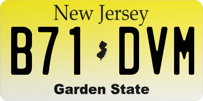 NJ license plate B71DVM