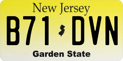 NJ license plate B71DVN