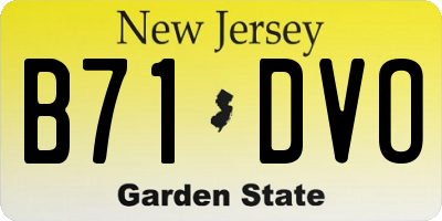 NJ license plate B71DVO