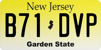 NJ license plate B71DVP
