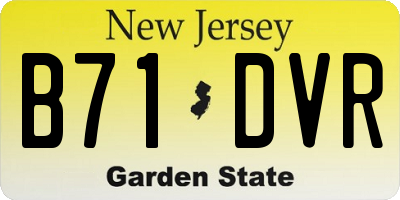 NJ license plate B71DVR