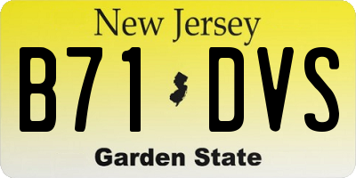 NJ license plate B71DVS