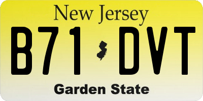NJ license plate B71DVT