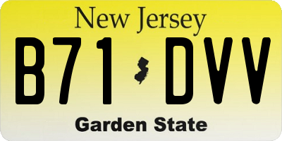 NJ license plate B71DVV