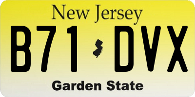 NJ license plate B71DVX