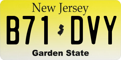 NJ license plate B71DVY