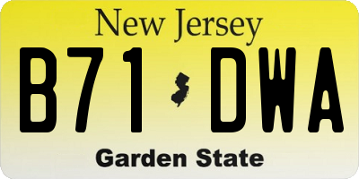 NJ license plate B71DWA