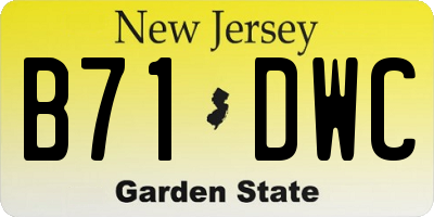 NJ license plate B71DWC