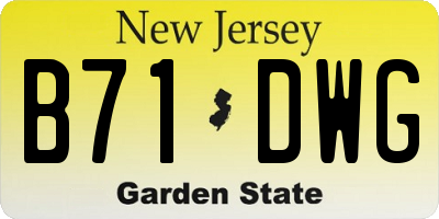 NJ license plate B71DWG