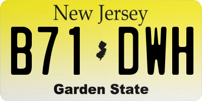 NJ license plate B71DWH
