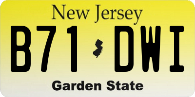 NJ license plate B71DWI