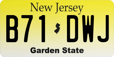 NJ license plate B71DWJ