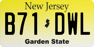 NJ license plate B71DWL