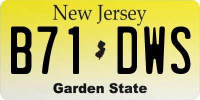 NJ license plate B71DWS