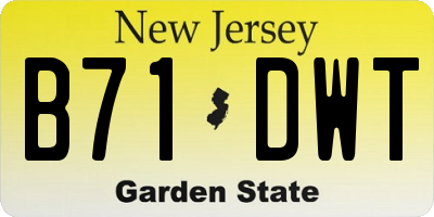 NJ license plate B71DWT