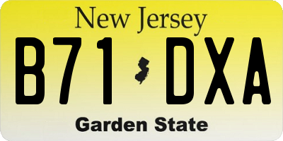 NJ license plate B71DXA