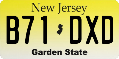 NJ license plate B71DXD
