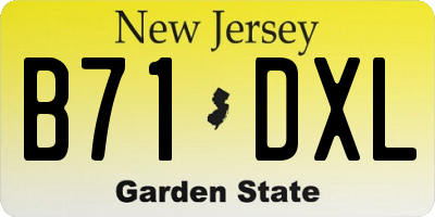 NJ license plate B71DXL