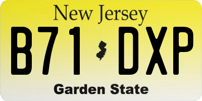 NJ license plate B71DXP