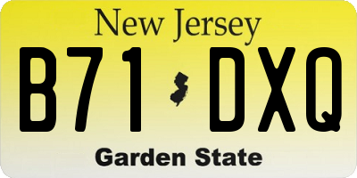 NJ license plate B71DXQ