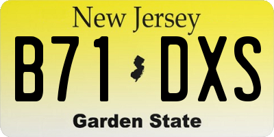 NJ license plate B71DXS