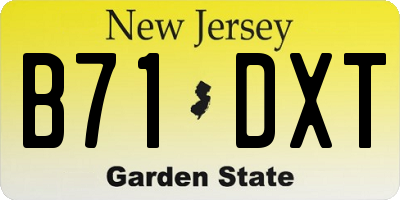NJ license plate B71DXT