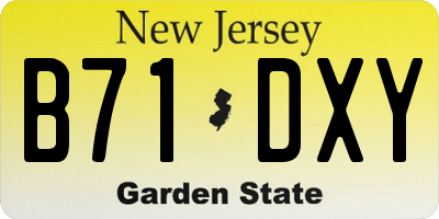 NJ license plate B71DXY