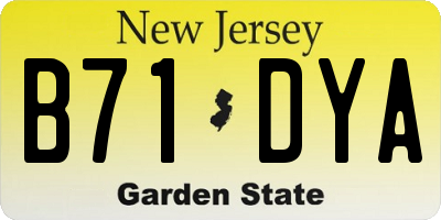 NJ license plate B71DYA