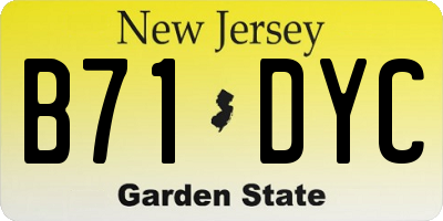 NJ license plate B71DYC