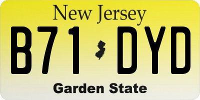 NJ license plate B71DYD
