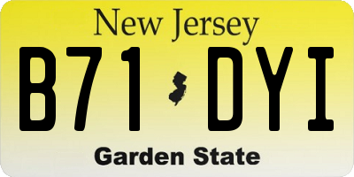 NJ license plate B71DYI