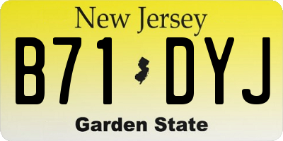 NJ license plate B71DYJ