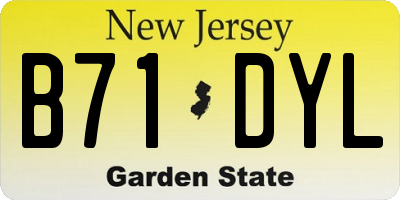NJ license plate B71DYL