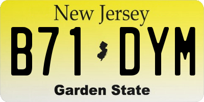 NJ license plate B71DYM