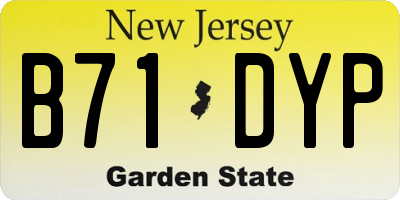 NJ license plate B71DYP