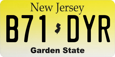 NJ license plate B71DYR