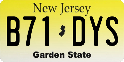 NJ license plate B71DYS