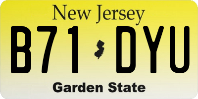 NJ license plate B71DYU