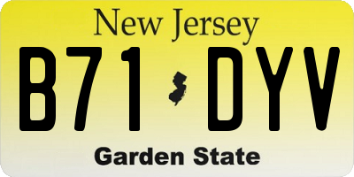 NJ license plate B71DYV