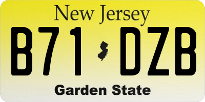 NJ license plate B71DZB