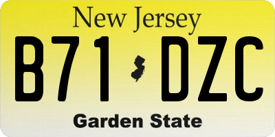 NJ license plate B71DZC