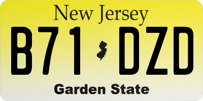 NJ license plate B71DZD